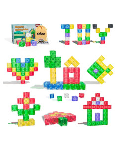 Bloques Magnéticos Transparentes Apluses 32PCS Juguetes STEM