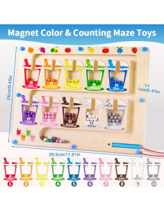 Rompecabezas Magnético Montessori de Madera para Niños 2-5 Años 2