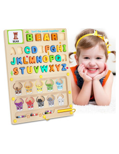 Juguete Montessori 3 en 1 LIOKLICK - Laberinto Magnético y Pizarra