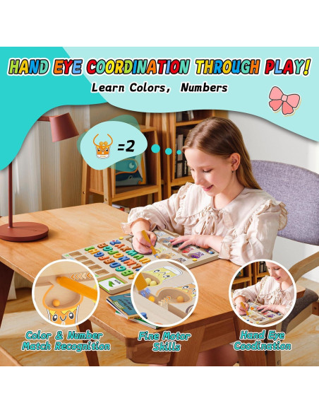 Juguete Montessori 3 en 1 LIOKLICK - Laberinto Magnético y Pizarra