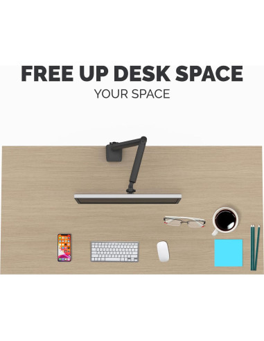 Brazo de Monitor Fellowes Platinum 32" Ergonómico USB Negro