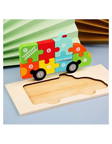 Rompecabezas 3D de Madera Moderngenic Camión de Bomberos