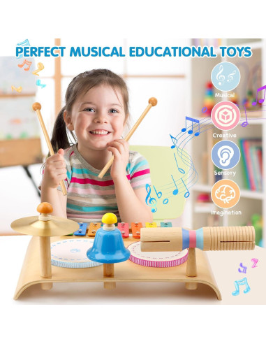 Set de Batería Sweet Time 8 en 1 para Niños de 3 a 7 Años