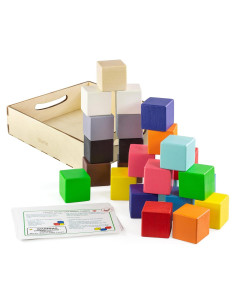 Juguetes Montessori Ulanik - Cubos de Madera 25 pcs 4 cm