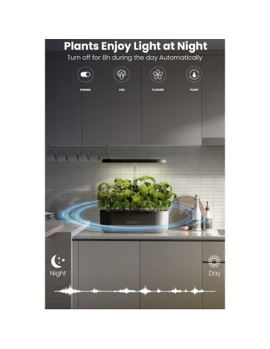 Kit Hidropónico inbloom 12 Cápsulas Jardín Interior Negro
