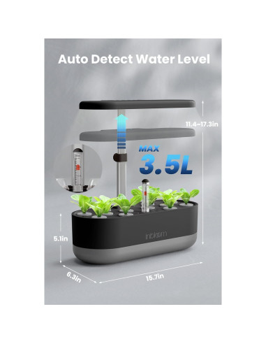 Kit Hidropónico inbloom 12 Cápsulas Jardín Interior Negro