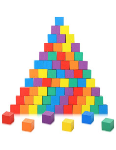 Bloques de Madera Coloridos Sasylvia 72 Pcs 1 cm para Manualidades 2