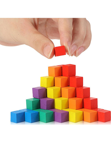 Bloques de Madera Coloridos Sasylvia 72 Pcs 1 cm para Manualidades