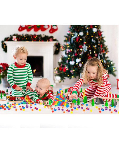 Bloques de Madera Coloridos Sasylvia 72 Pcs 1 cm para Manualidades