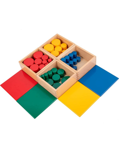 Bloques de Apilamiento Montessori de Madera - Set de 4 Colores