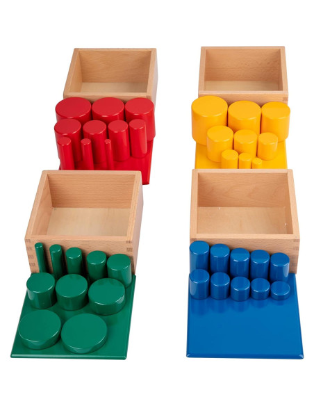Bloques de Apilamiento Montessori de Madera - Set de 4 Colores
