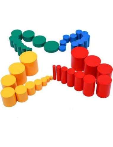 Bloques de Apilamiento Montessori de Madera - Set de 4 Colores