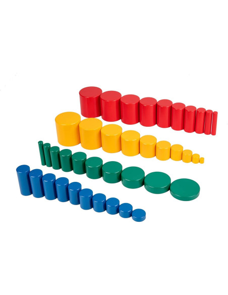 Bloques de Apilamiento Montessori de Madera - Set de 4 Colores