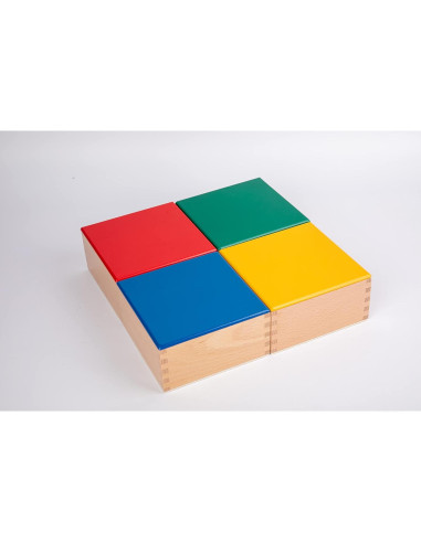 Bloques de Apilamiento Montessori de Madera - Set de 4 Colores