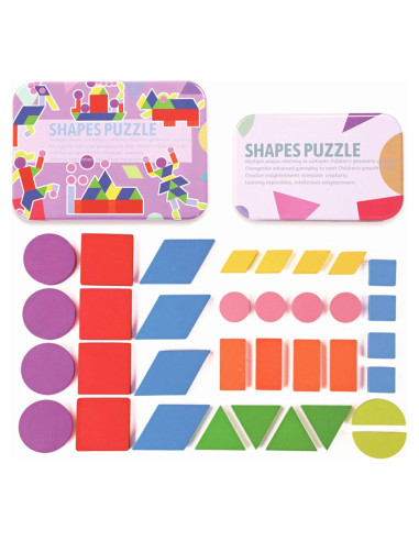 Bloques de Madera Ahyuan para Puzzles Educativos 34 Piezas