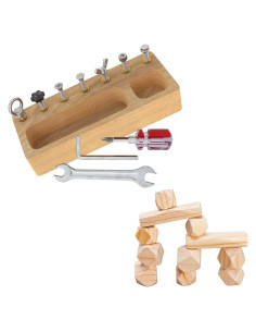 Conjunto de Juguetes Montessori Panda Brothers - Tablero y Piedras