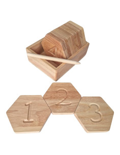 Juego de Trazado de Números Montessori de Madera 0-10