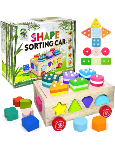 Conjunto de Juguetes Montessori Panda Brothers - Coche y Piedras