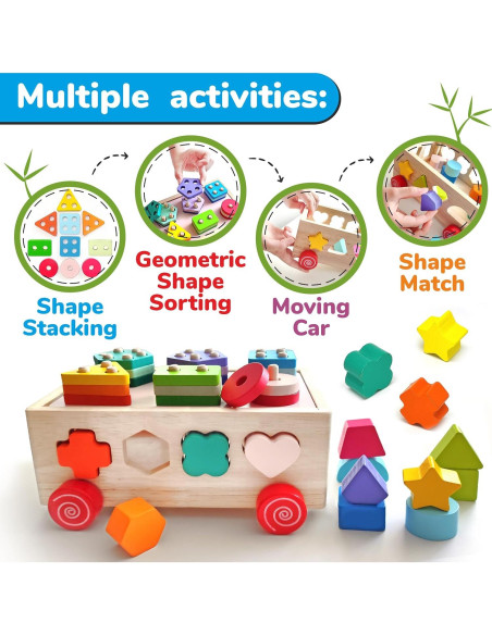 Conjunto de Juguetes Montessori Panda Brothers - Coche y Piedras