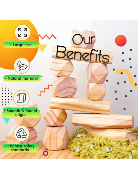 Conjunto de Juguetes Montessori Panda Brothers - Coche y Piedras