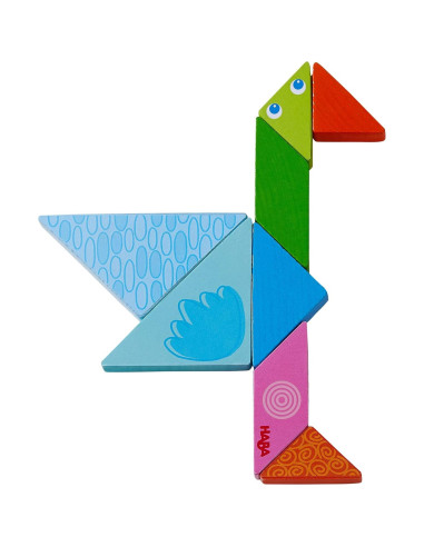 Juguete de Apilamiento de Madera HABA Tangram 21 Formas 3+