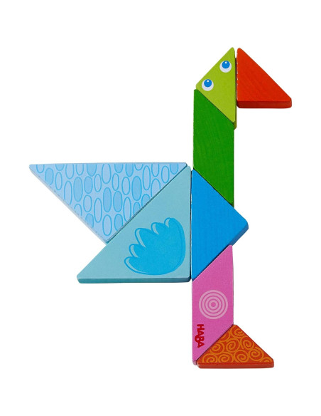 Juguete de Apilamiento de Madera HABA Tangram 21 Formas 3+