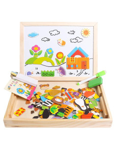 Juguete Educativo de Madera Skrtuan Puzzle Magnético 100 Piezas