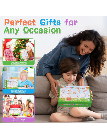 Instrumentos Musicales de Madera Montessori para Niños 1-3 Años