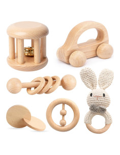Set de Juguetes de Madera Montessori TUOWITA 6 Piezas Bebés