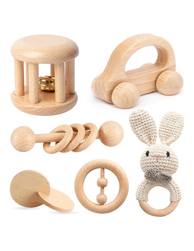 Set de Juguetes de Madera Montessori TUOWITA 6 Piezas Bebés