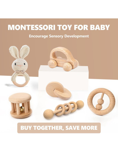 Set de Juguetes de Madera Montessori TUOWITA 6 Piezas Bebés