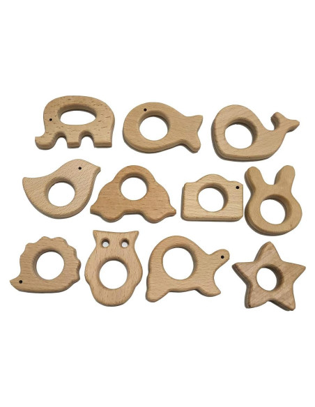 Juguete de Dentición de Madera Alenybeby 11 Piezas Orgánico Juguete de Dentición de Madera Alenybeby 11 Piezas Orgánico