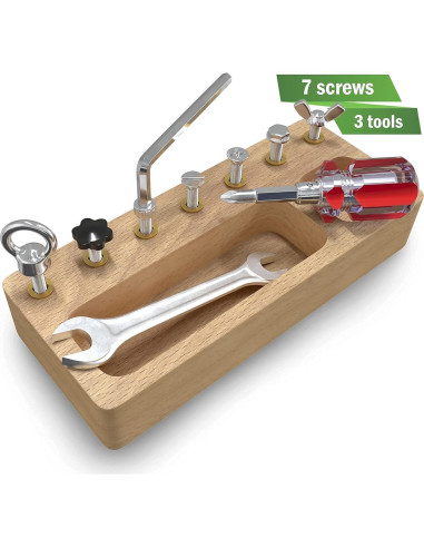 Conjunto de Juguetes Montessori Panda Brothers - Tablero de Destornillador y Geográfico