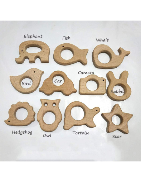 Juguete de Dentición de Madera Alenybeby 11 Piezas Orgánico Juguete de Dentición de Madera Alenybeby 11 Piezas Orgánico