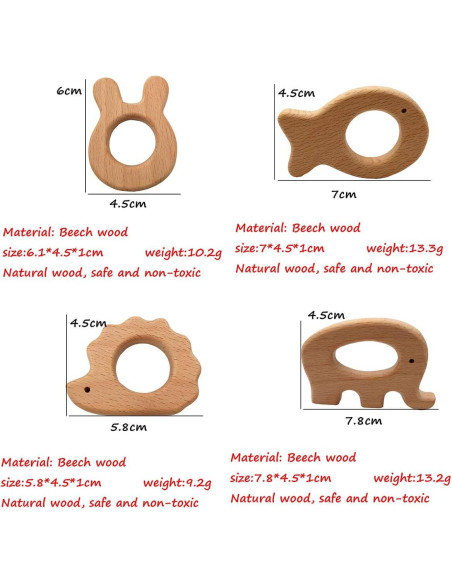 Juguete de Dentición de Madera Alenybeby 11 Piezas Orgánico Juguete de Dentición de Madera Alenybeby 11 Piezas Orgánico