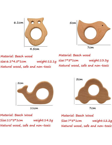 Juguete de Dentición de Madera Alenybeby 11 Piezas Orgánico