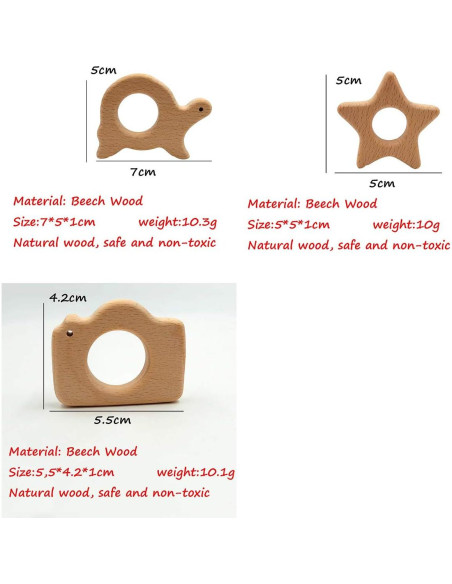 Juguete de Dentición de Madera Alenybeby 11 Piezas Orgánico Juguete de Dentición de Madera Alenybeby 11 Piezas Orgánico