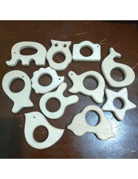 Juguete de Dentición de Madera Alenybeby 11 Piezas Orgánico Juguete de Dentición de Madera Alenybeby 11 Piezas Orgánico