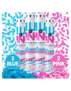 Cañón de Confeti Tamsan Revelación de Género 4 Piezas