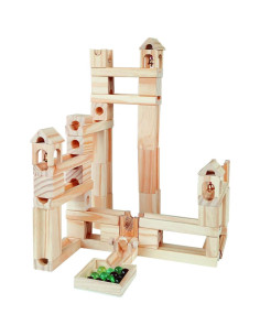 Carrera de Canicas de Madera Onshine 65 Piezas para Niños 2