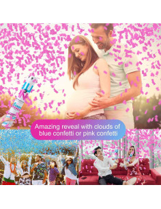 Cañón de Confeti Tamsan Revelación de Género 4 Piezas 2