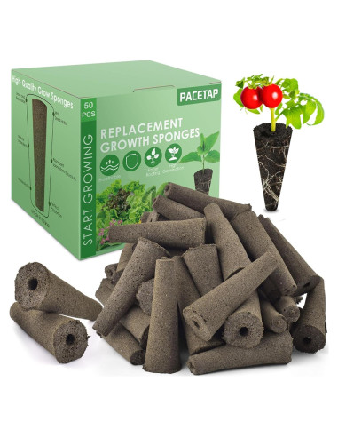 Esponjas de Crecimiento PACETAP 50 Piezas para Jardín Hidropónico