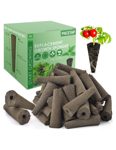 Esponjas de Crecimiento PACETAP 50 Piezas para Jardín Hidropónico
