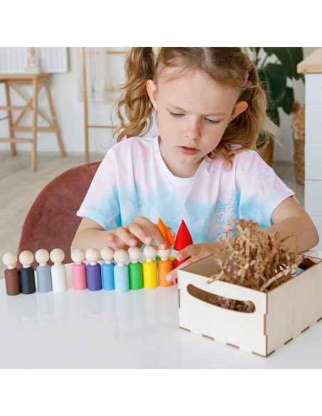 Muñecos de Madera Ulanik Montessori - 12 Gnomos 6 cm