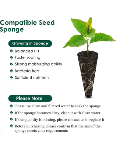 Esponjas de Crecimiento PACETAP 50 Piezas para Jardín Hidropónico
