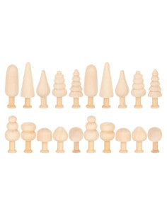 20 Piezas Muñecos de Madera Hongo Sin Terminar Toddmomy