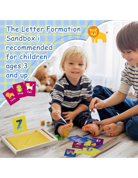 Bandeja de Arena Montessori de Madera con Tarjetas y Bolígrafo Bandeja de Arena Montessori de Madera con Tarjetas y Bolígrafo