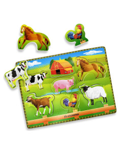 Rompecabezas de Madera Grandes Descubrimientos - Animales de Granja
