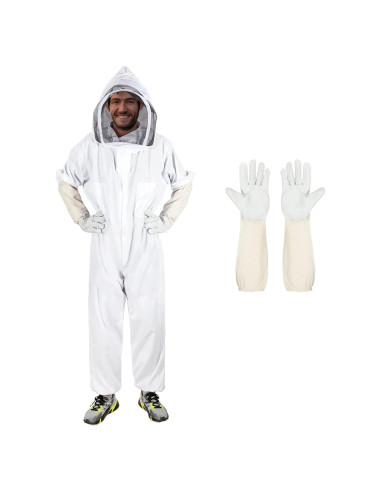 Traje de Apicultor ISIVBPEP con Guantes y Capucha Grande