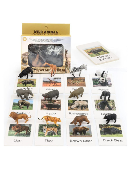 Figuras de Animales Montessori MIKNEKE 12 Piezas Realistas